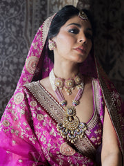 Purple Raw Silk Lehenga Set