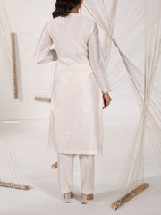 Off-white Chanderi Silk Kurta Set