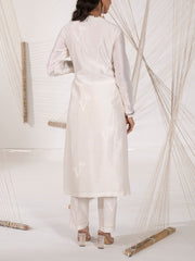 Off-white Chanderi Silk Kurta Set