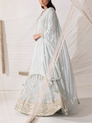 Aqua Blue Georgette Lehenga Set