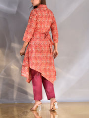 Carrot Red AsymmetricCotton Kurti