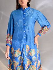 Blue Vasansi Silk Printed Co-ord Set