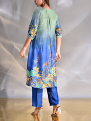 Blue Vasansi Silk Printed Pant Set