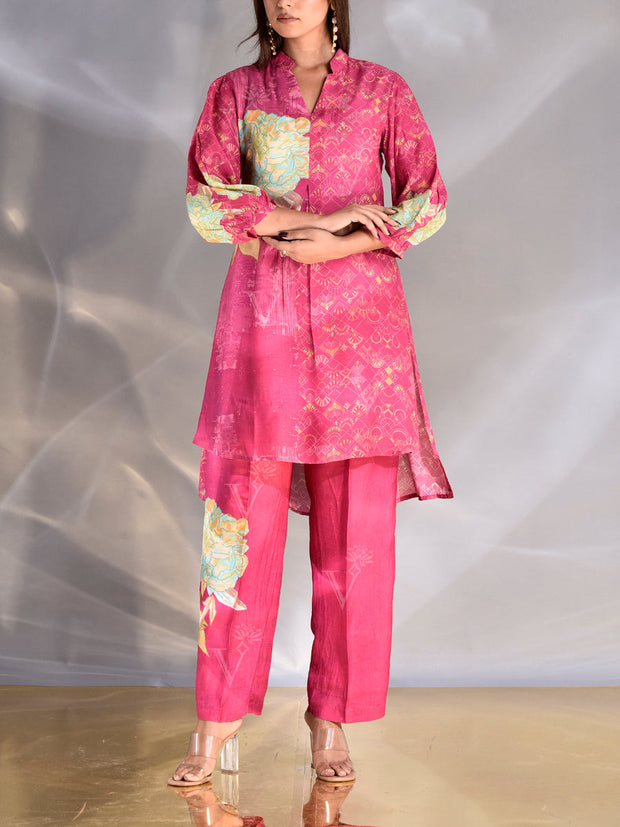 Pink Vasansi Silk Printed Co-ord Set