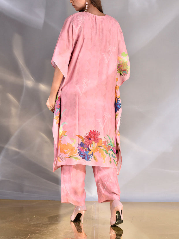 Pink Vasansi Silk Kaftan Set