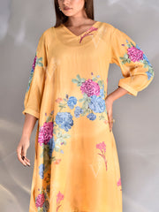 Mustard Vasansi Silk Printed Co-ord Set