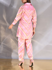 Baby Pink Vasansi Silk Leheriya Co-ord Set