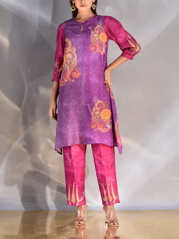 Purple Vasansi Silk Co-ord Set