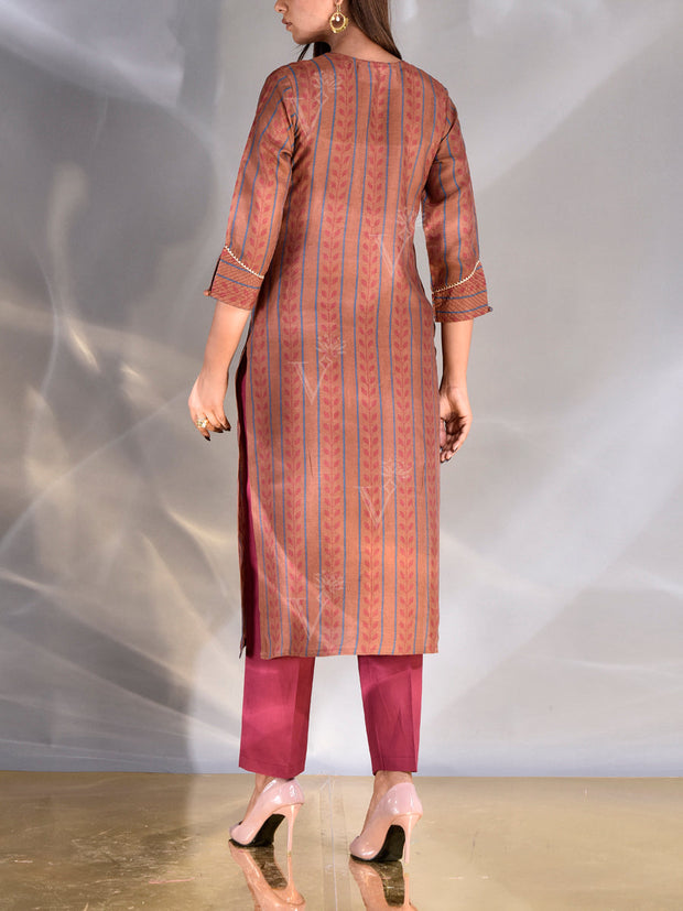 Brown Vasansi Silk Printed Kurti