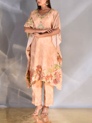 Coral Peach Vasansi Silk Kaftan Set