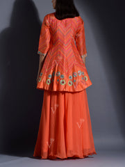 Orange Vasansi Silk Leheriya Palazzo Set