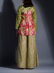 Green Vasansi Silk Leheriya Co-ord set