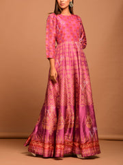 Pink Vasansi Silk Anarkali Gown