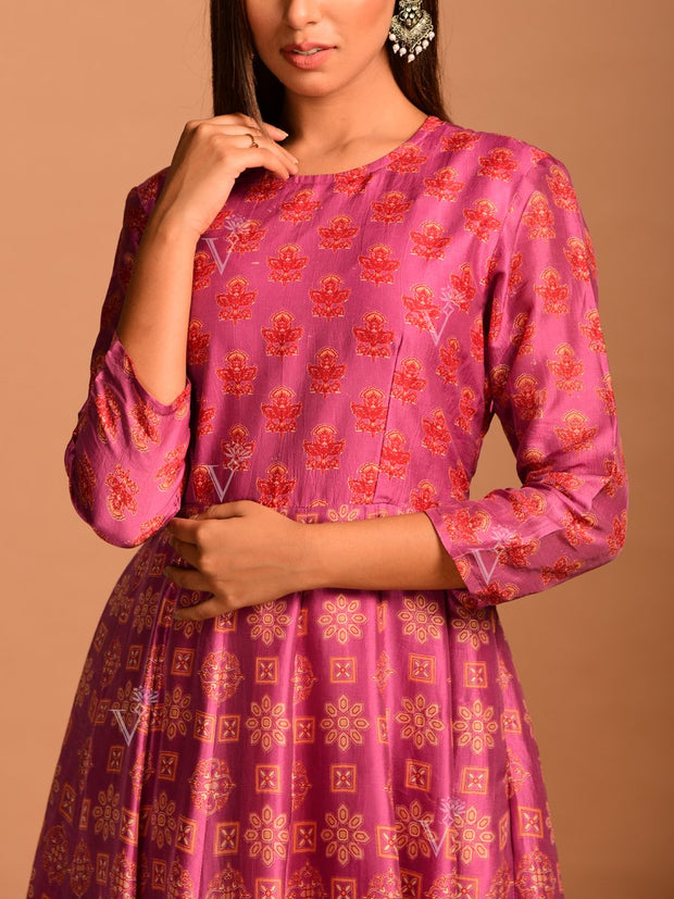 Pink Vasansi Silk Anarkali Gown