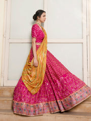 Pink Vasansi Silk Printed Lehenga Set