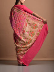 Pink Georgette Bandhani Zari Saree