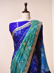 Persian, Blue, Gotta Patti,  Bandhni,  Saree  ,DD00, dropship, _label_Ready to Ship, D69