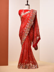 Candy Red, Red, Gotta Patti, Bandhni, Saree ,DD00, dropship, _label_Ready to Ship, D69