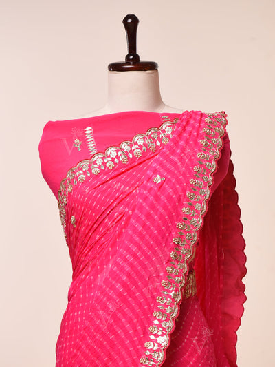 Hot Pink, Pink, Gotta Patti, Mothda, Saree  ,DD00, dropship, _label_Ready to Ship, D69