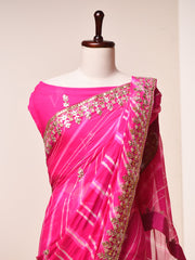 Hot Pink, Pink, Leheriya, Gotta Patti, Saree ,DD00, dropship, _label_Ready to Ship, D69