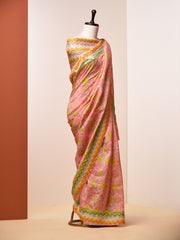 Light Pink Floral Vasansi Silk Saree