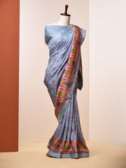 Air Force Blue Vasansi Silk Saree