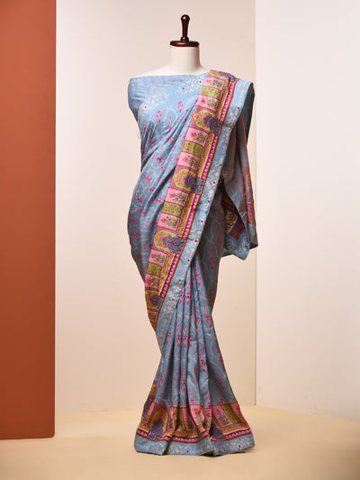 Air Force Blue, Blue , Light Blue, Vasansi Silk, Saree  ,DD00, dropship, _label_Ready to Ship, CH