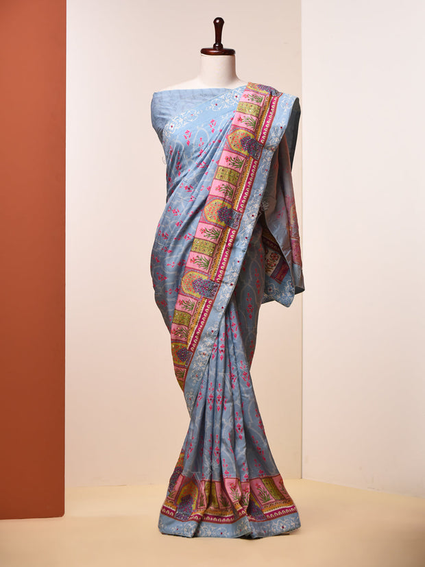 Air Force Blue, Blue , Light Blue, Vasansi Silk, Saree  ,DD00, dropship, _label_Ready to Ship, CH