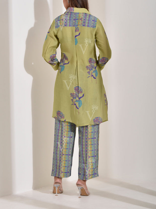 Olive Green Vasansi Silk co-ord Set