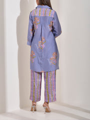 Lavender Vasansi Silk Printed Co-ord Set