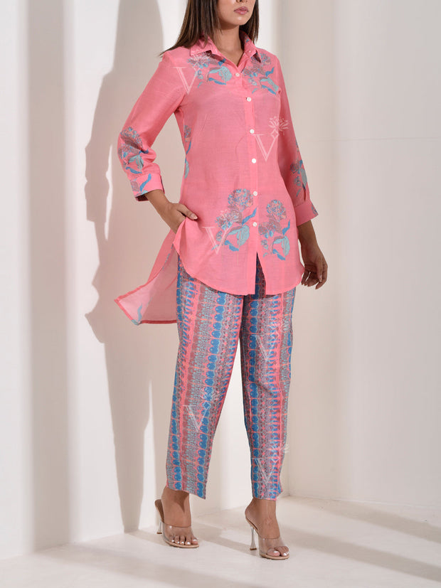 Pink Vasansi Silk Printed Co-ord Set