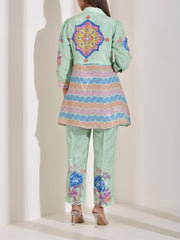 Green Vasansi Silk Printed Co-ord Set