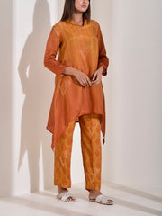 Orange shaded Vasansi Silk Asymmetric Co-ord Set