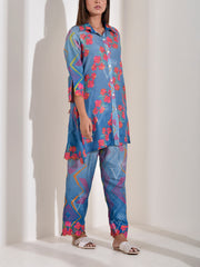 Blue Vasansi Silk Printed Co-ord Set