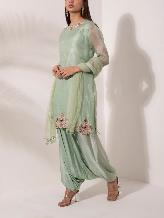 Green Organza Salwar Suit