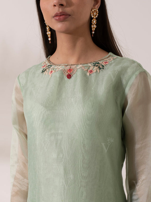 Green Organza Salwar Suit