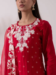 Red Chanderi Sharara Set