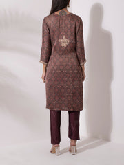 Brown Satin Salwar Suit