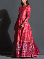 Hot Pink Bandhani Anarkali Gown