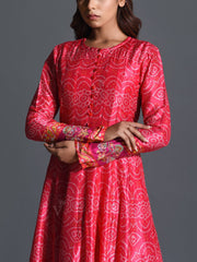 Hot Pink Bandhani Anarkali Gown