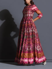 Magenta Pink Handcrafted Anarkali Gown