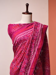 Ruby Pink Vasansi Silk Patola Saree