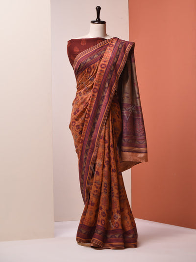 Cinnamon, Brown, Vasansi Silk, Saree, Printed ,DD00, dropship, _label_Ready to Ship, CH