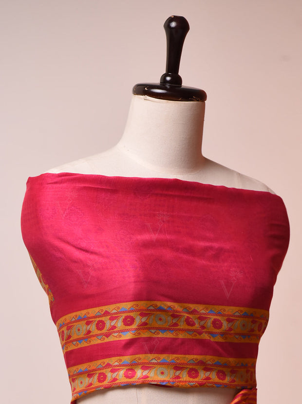 Punch Pink Vasansi Silk Saree