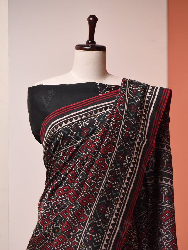 Black Vasansi Silk Patola Saree