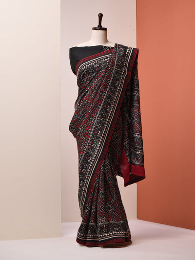 Black, Vasansi Silk, Patola, Saree ,DD00, dropship, _label_Ready to Ship, CH