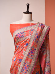 Peach Vasansi Silk Patola Saree