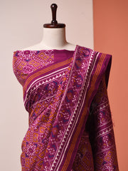 Purple Vasansi Silk Patola saree