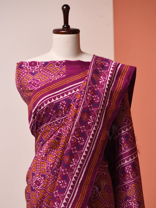 Purple Vasansi Silk Patola saree