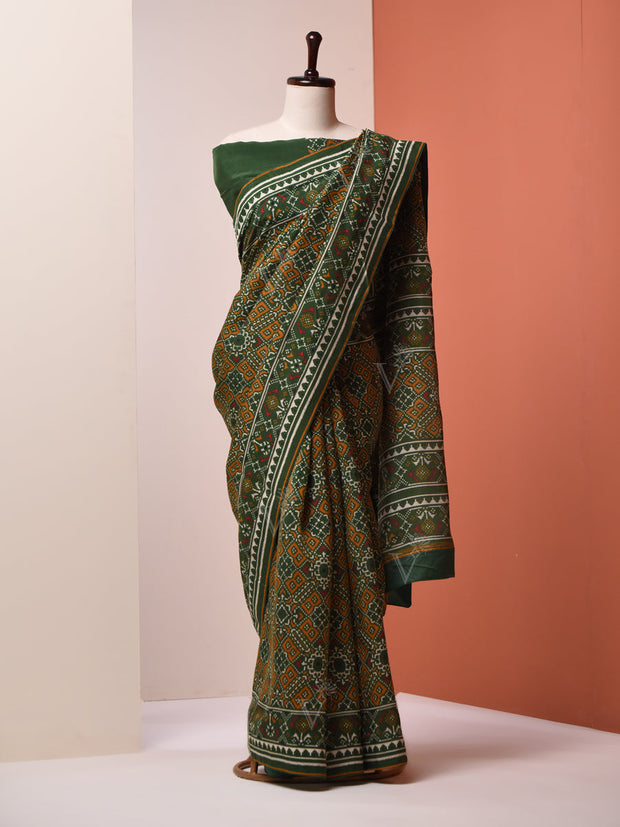 Army Green, Green, Vasansi Silk, Patola, Saree ,DD00, dropship, _label_Ready to Ship, CH